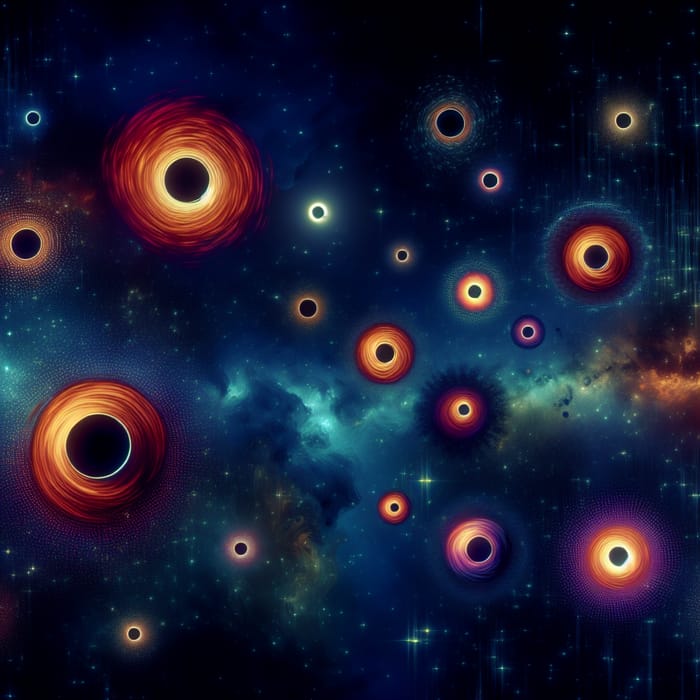 Black Holes with Varying Sizes | Cosmic Art in Universe