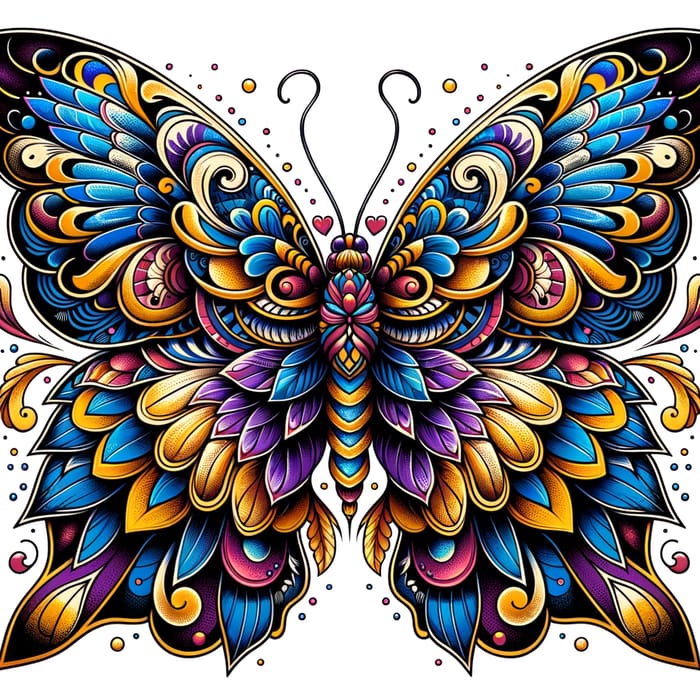 Traditional Butterfly Tattoo Design - Mariposa Tradicional