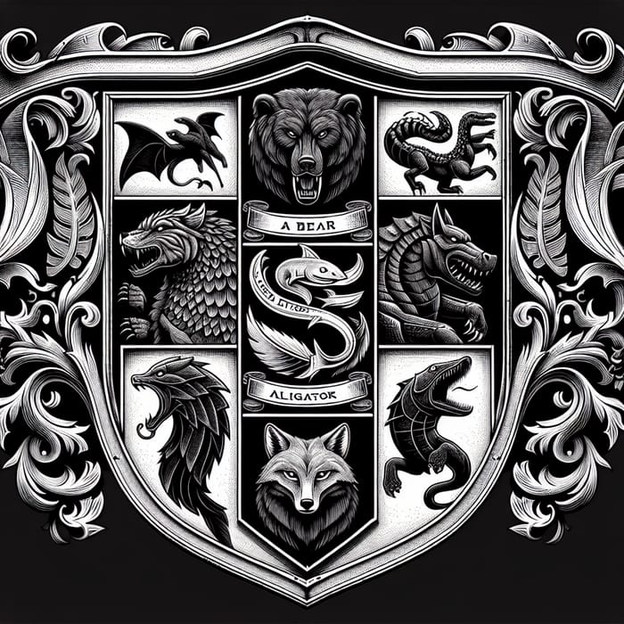 Intricately Designed Iron Family Crest: Unique Animal Symbols of Strength and Unity