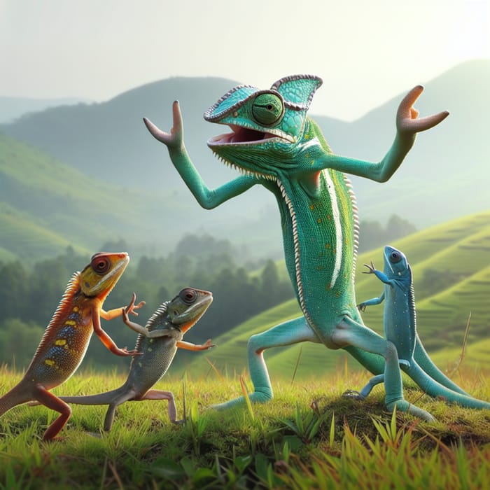 Chameleon Teaches Wing Chun on Yangmingshan Grassland Chameleon Teaches Wing Chun on Yangmingshan Grassland