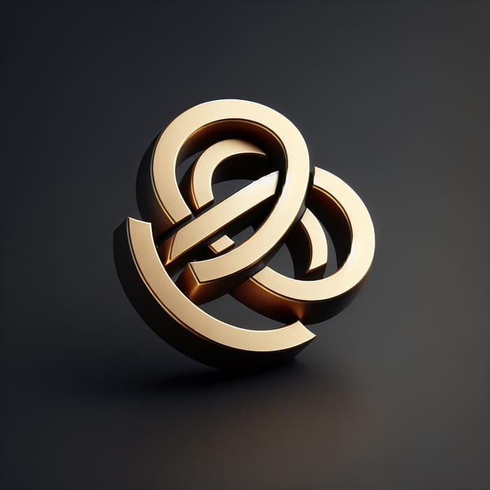 Golden 3D EDCAV Logo Design on Black Background