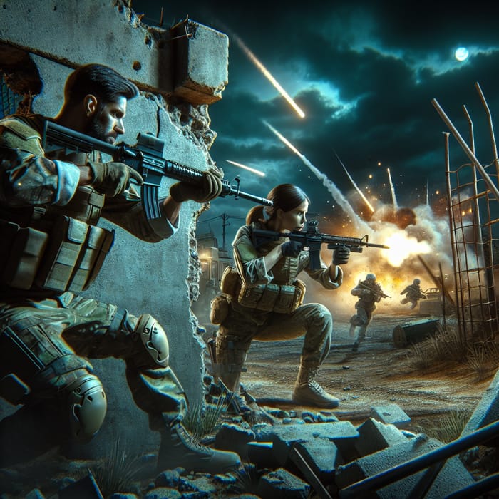 Dynamic Multiplayer Action - Soldiers Face Off in Call of Duty Inspired Scene