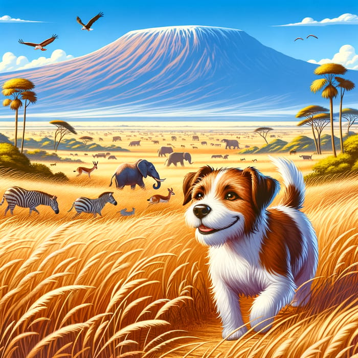 Giant Jack Russell Terrier Roaming African Savannah