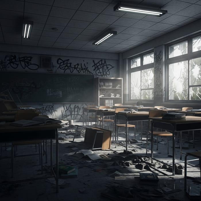Dark Classroom with Apocalypse Vibe