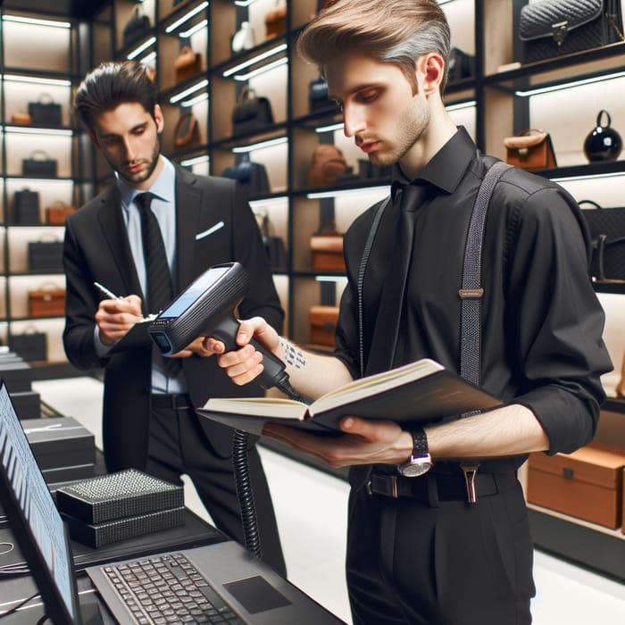 Luxury Store Stock Management: High-End Inventory Control Scene