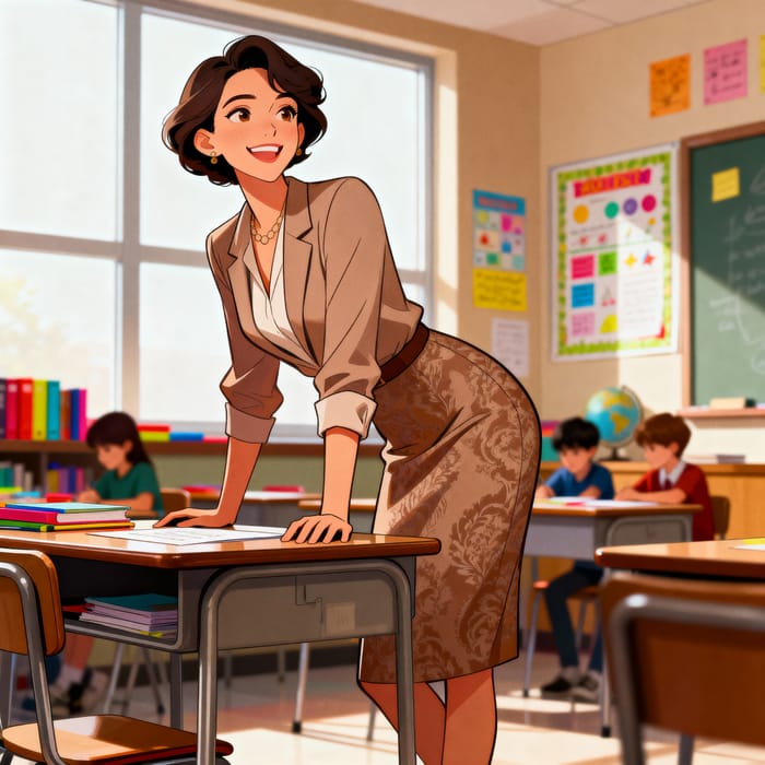 Engaging Classroom Scene with Confident Teacher Engaging Classroom Scene with Confident Teacher