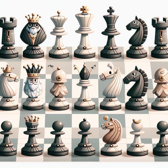 Fun Flat Chess Set for Kids: Queen, King & More