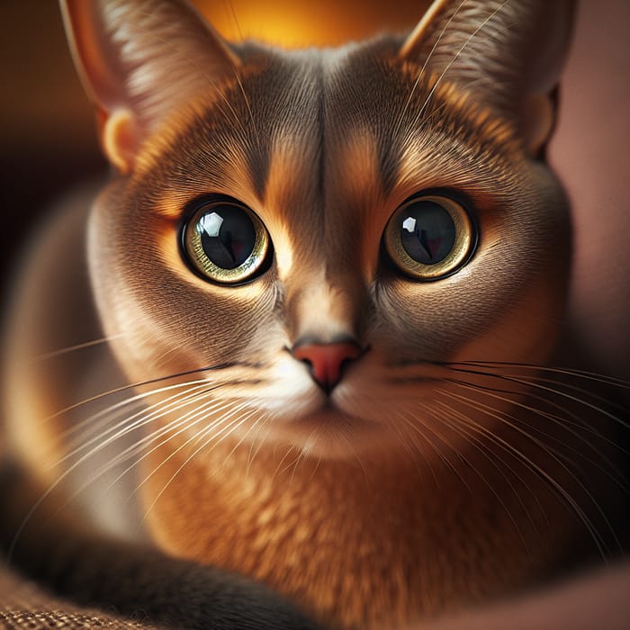 Beautiful Close-Up of Domestic Cat with Piercing Eyes