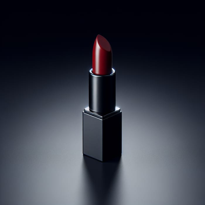 Luxurious Red Lipstick in Elegant Black Tube