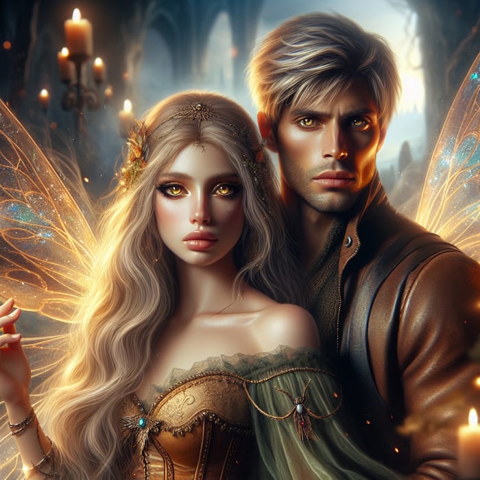 Enchanting Fantasy Scene: Fairy Wings & Romance