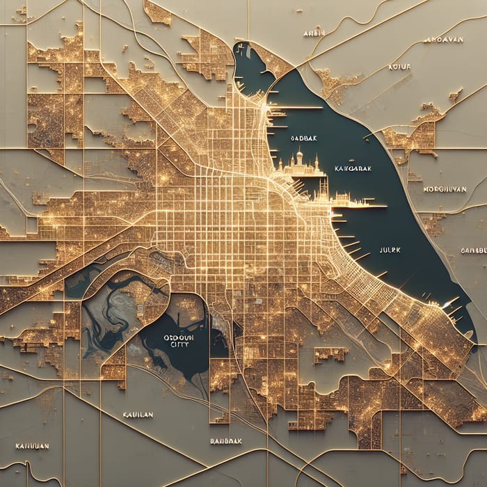 Detailed Map of Nakhchivan Autonomous Republic with Golden Borders & Labeled Cities