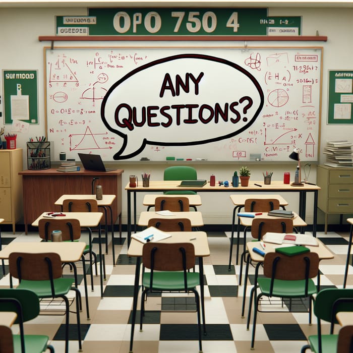 Any Question? Classic Classroom Setting Image