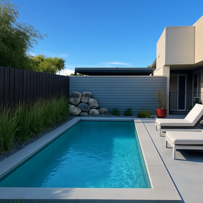Modern Pool Design with Native Grasses Modern Pool Design with Native Grasses