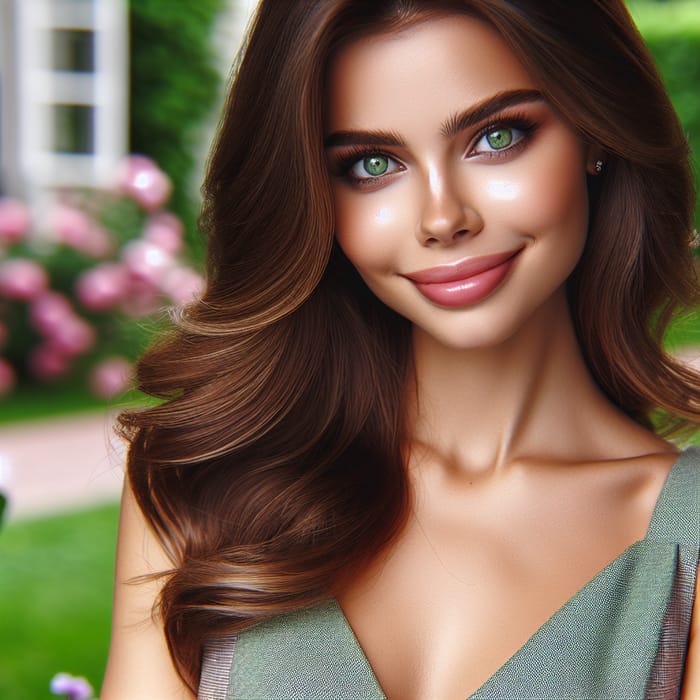 Beautiful Dark Blonde with Green Eyes | Radiant Smile