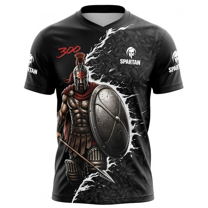 Bold Spartans Cricket Shirt Featuring King Leonidas Bold Spartans Cricket Shirt Featuring King Leonidas