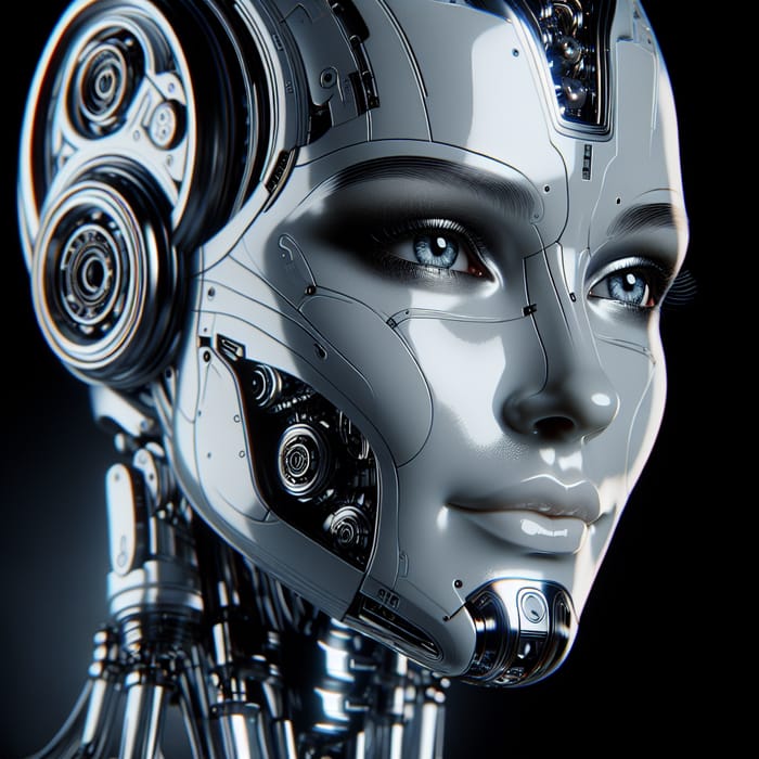 High-Tech Cyborg Beauty: Perfect Face and Advanced Technology