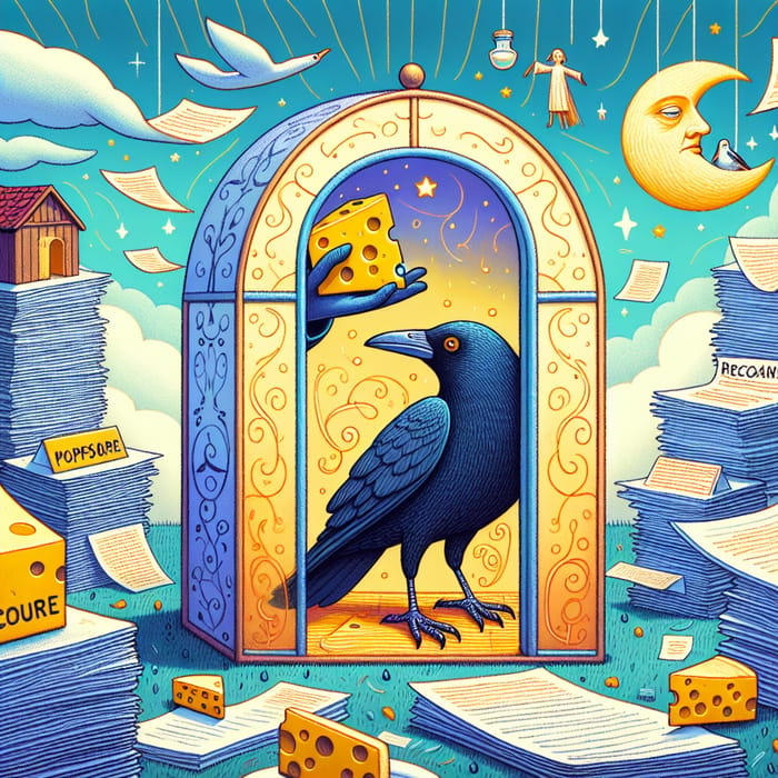 Divine Crow with Cheese: fantastical reward for children