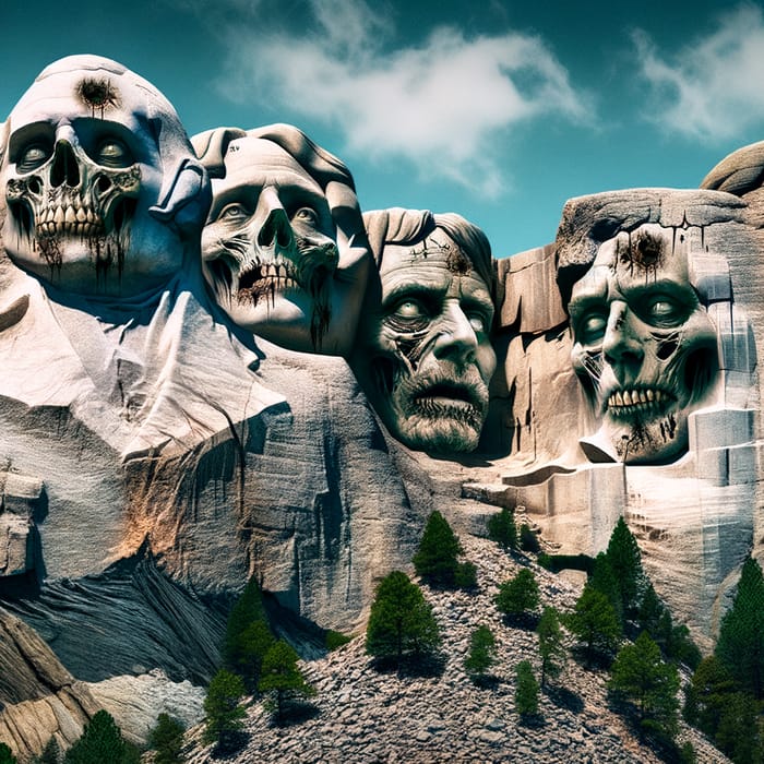 Zombie Mount Rushmore - A Spooky Twist on the Monument Zombie Mount Rushmore - A Spooky Twist on the Monument