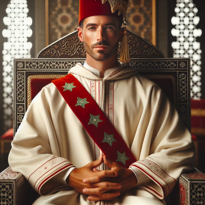 Majestic Fes Man in Traditional Moroccan Attire