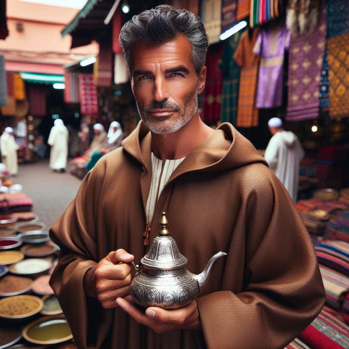 Traditional Moroccan Elder in Marrakech Market