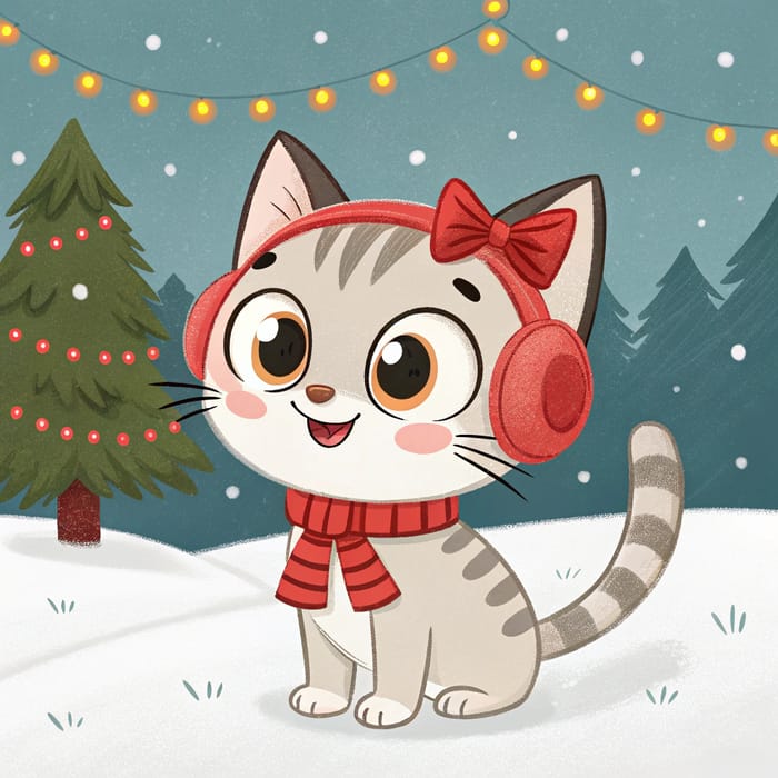 Cute Christmas Cat - Holiday Cheer