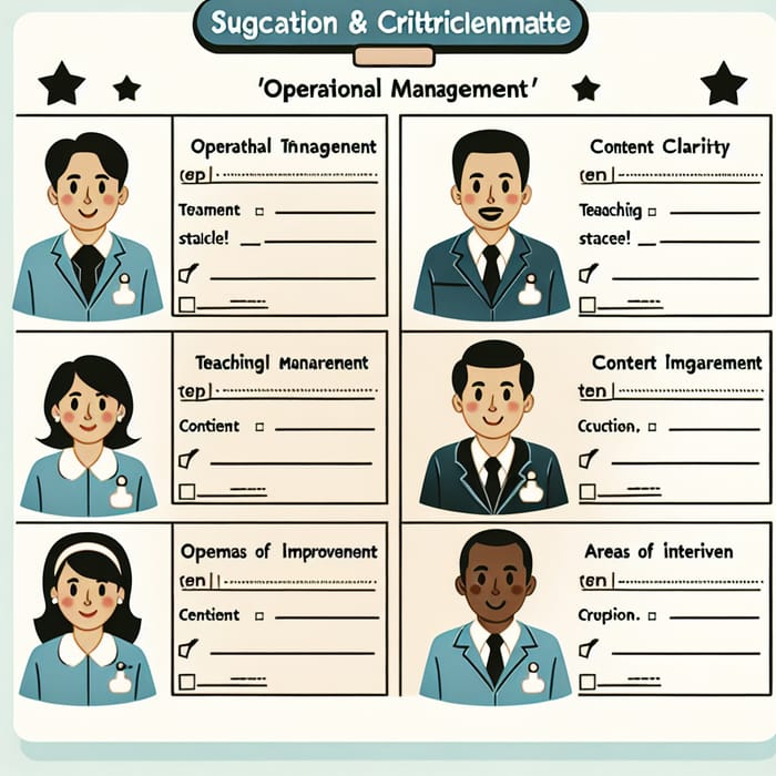Custom Feedback Form for 4 Management Instructors Custom Feedback Form for 4 Management Instructors