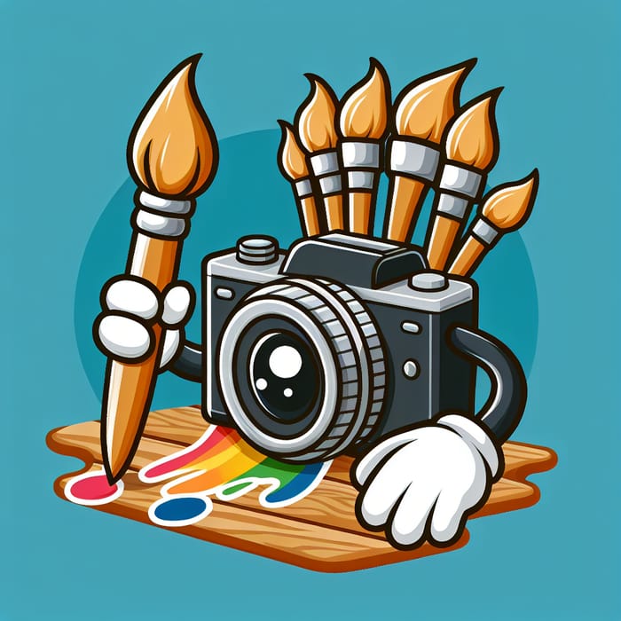 Creative Mascot: Camera and Paintbrush Design