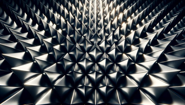 Realistic Anechoic Chamber Wall: Dark Silver Pyramids