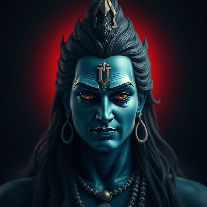 Lord Shiva: Ultra HD Fantasy Image with Open Eyes