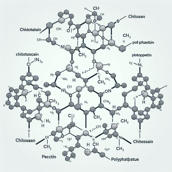 Chitosan-Pectin-Polyphosphate Nanoparticle Structure