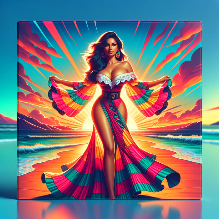 Señorita Album Cover - Vibrant Tropical Design