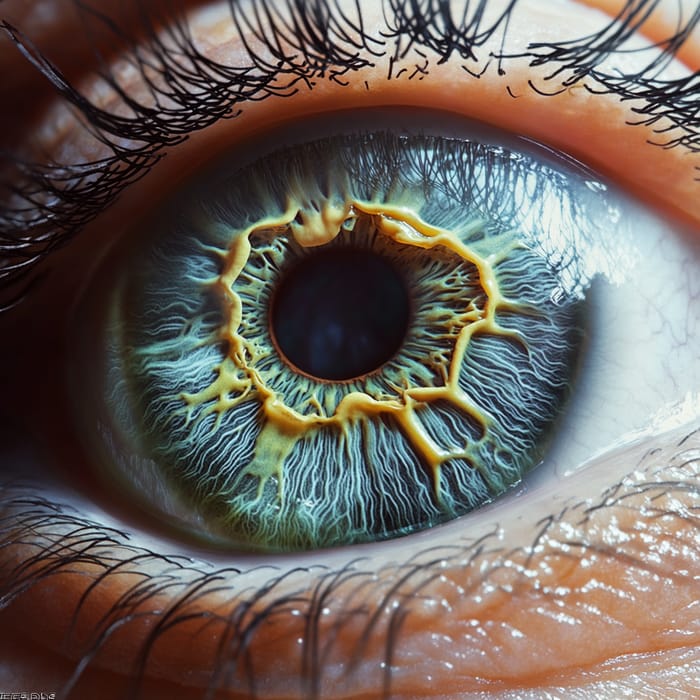 Surreal Hyper-Realistic Eye with Three Irises