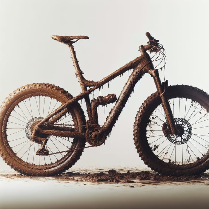 Muddy Bike in White Background