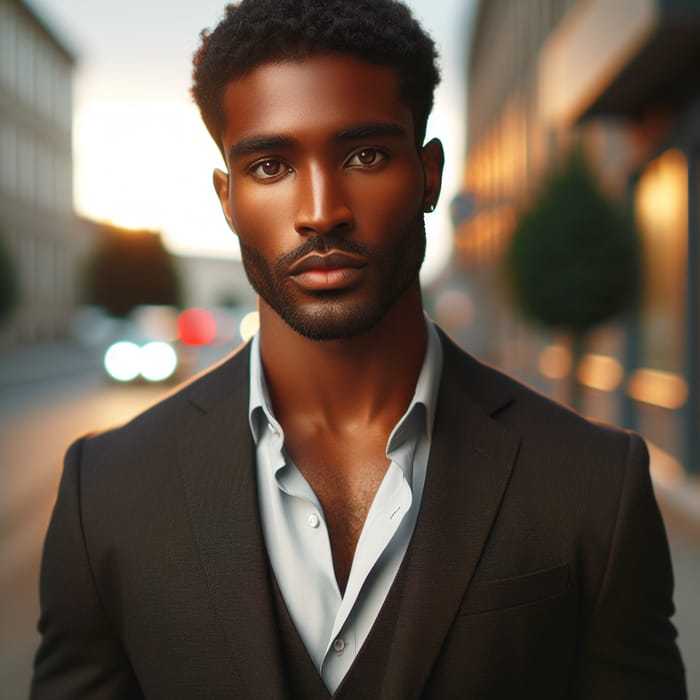 Stylish Portrait of a Beautiful Man in Urban Setting