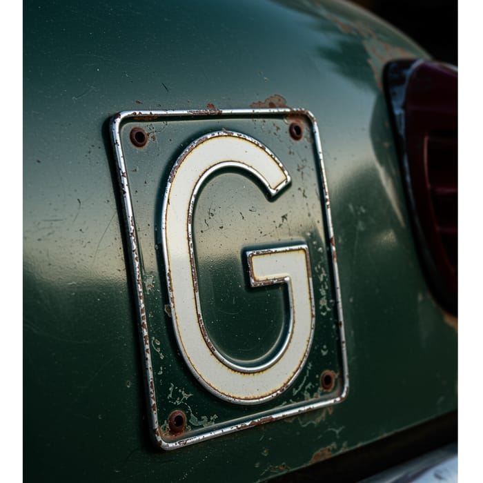 Antique Car with License Plate G