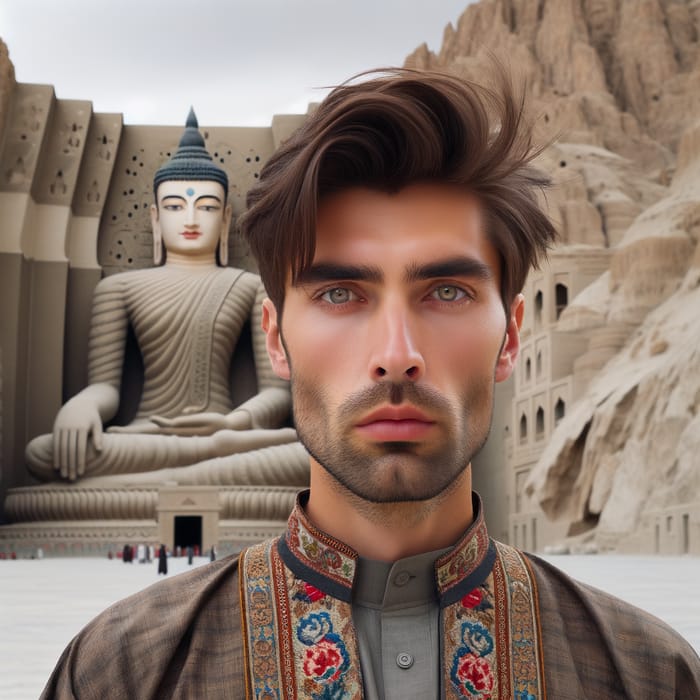 Millennial Hazara Man in Traditional Attire in Bamyan