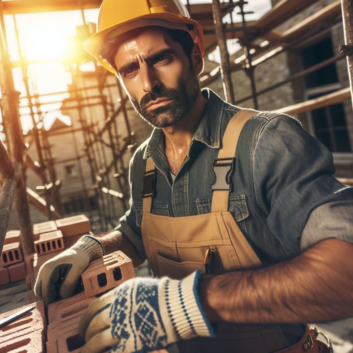 Men's Day Tribute: Hard-Working Responsible Man at Construction Site