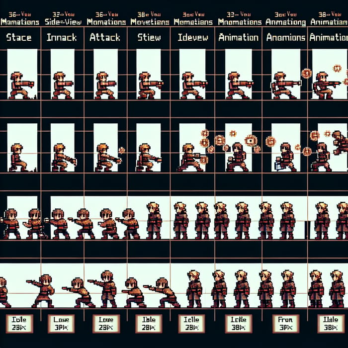 D&D Pixel Art Character Sprite Sheet | 160x288px 9-Row Animation