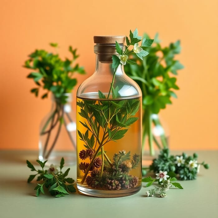 Herb Drink Flask Mockup - Realistic Design