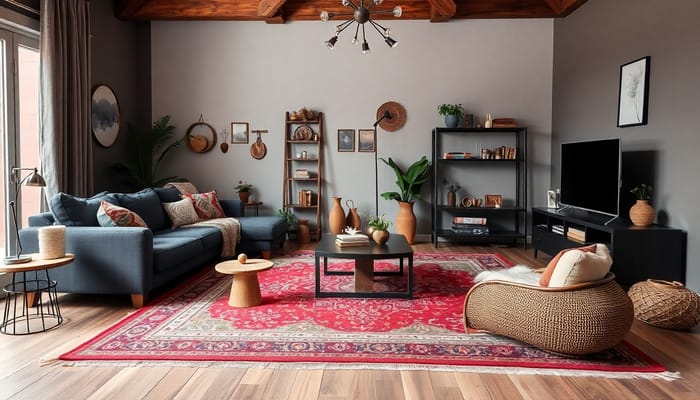 Bohemian Living Room with Cozy Decor Ideas