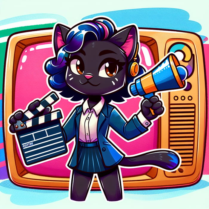 Whimsical Cat-Girl TV Channel Director Sketch