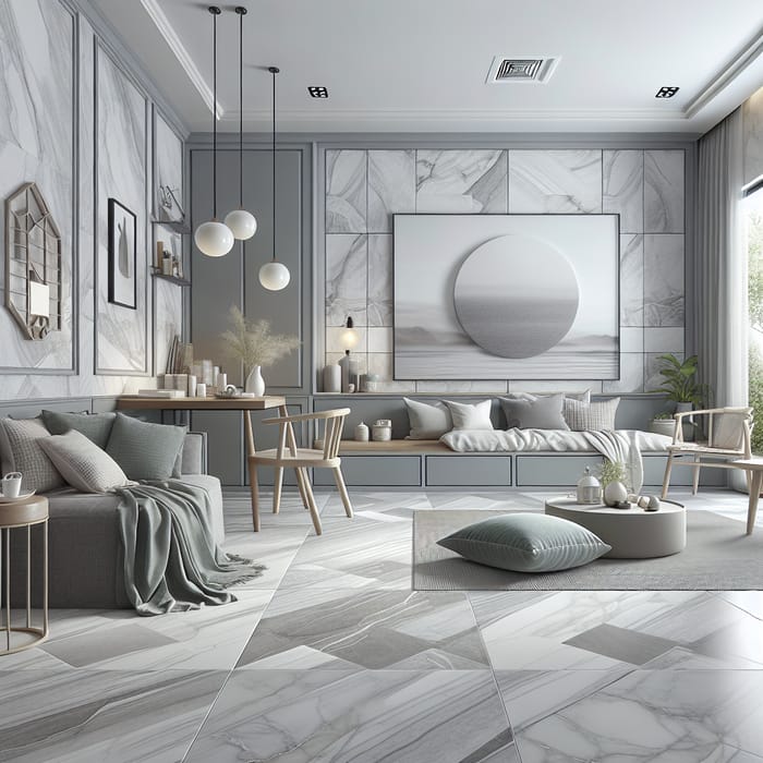 Porcelain Floor Texture Matching Gray Walls