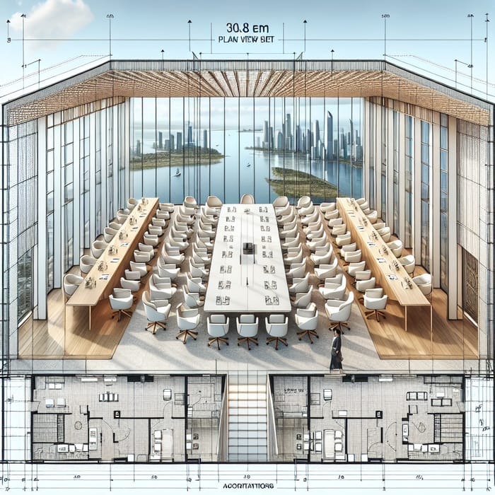 Exclusive Conference Room Design with Ocean and Skyscraper Views