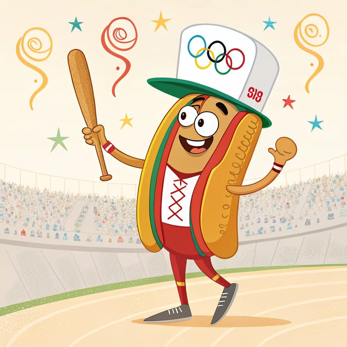 Olympic Hotdog Mascot for Sports Teams