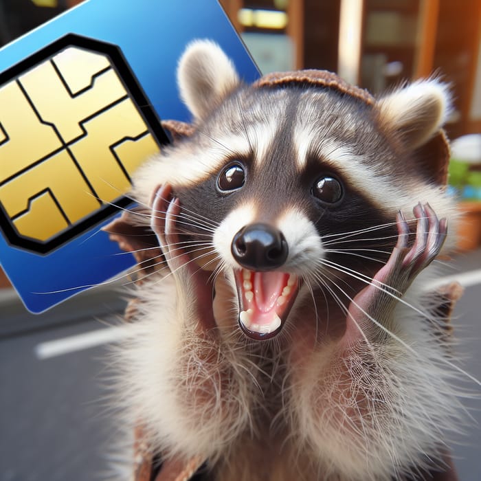 Raccoon Screaming: SIM Card Fun