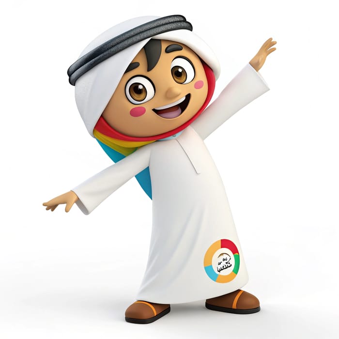 Cheerful Arab Cartoon Mascot for Kids' Events