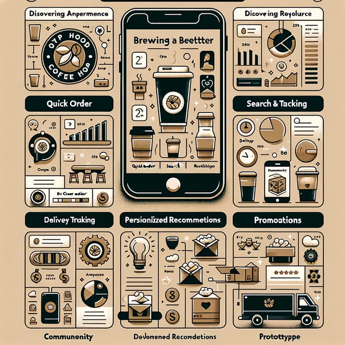 Yoyumfoods Coffee Shop Mobile App (Community) Design Analysis Infographic