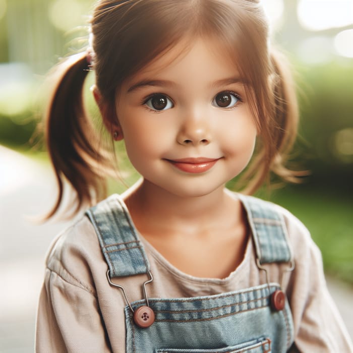 Adorable Makka: Bright-eyed Girl in Enchanting Park Scene