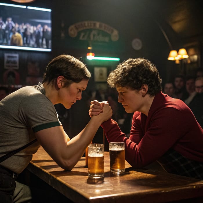 Exciting Arm Wrestling Matches at the Bar