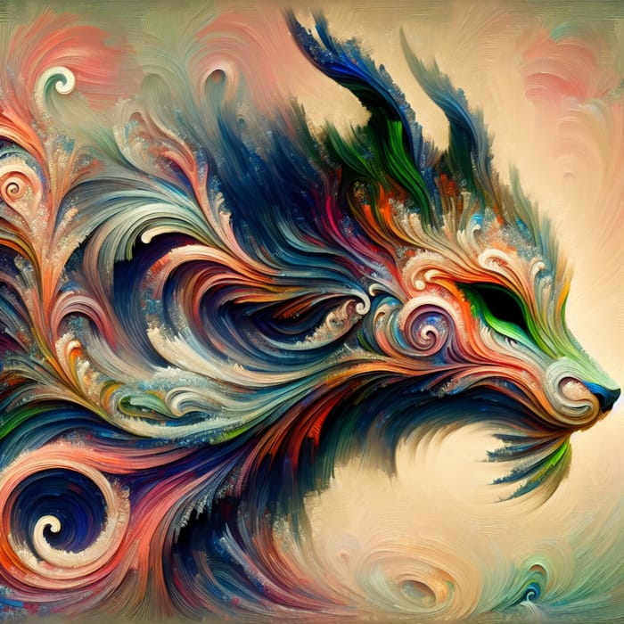 Impressionistic Mystical Creature: Intricate Patterns & Vibrant Colors